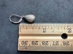 1.50g Vintage Sterling Silver 925 Textured Teardrop Dangle Earrings M