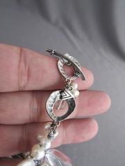 SILPADA STERLING STRUNG BAROQUE PEARL QUARTZ TOGGLE CLASP TENNIS BRACELET