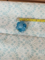 Vtg W Germany Light Blue AB Beads Triple Strand Necklace & Clip On Earring Set
