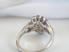 Vintage Sterling Silver Natural Irradiated Pink Tourmaline Halo Ring Size 7