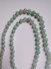 Vintage Imperial Green 8mm Jade Beaded 30″ Necklace 62g