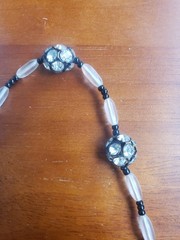 Lot 3 Vintage Glass Jet Crystal Rhinestone Neckaces