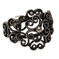Vintage Beau Sterling .925 Silver Filigree Scrollwork Adjustable Ring