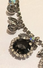 RARE Vintage JULIANA Huge Smokey Crystal Bib Style Statement Necklace Estate Pc