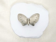 Vintage Nickel Silver Butterfly Brooch- 2 1/4″ W