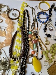 Estate Jewelry Lot Chunky Necklaces Earrings Wearable Rings Brooch VTG-now 45+