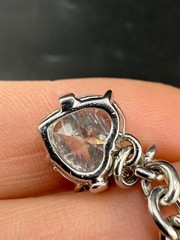 Vintage Juicy Couture Charm Bracelet Silver Tone Rhinestone 7”