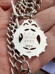 Silver & Gold Fob Curb Link Chain/Necklace – AHS – Chester – 1900 / 1914