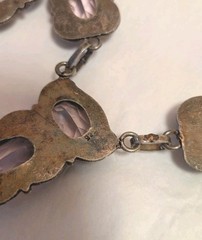 Vintage Pink Topaz Sterling Silver Necklace