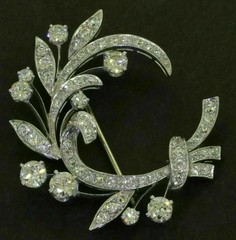3Ct Round Cut Real Moissanite Pretty Unisex Brooch Pin 14K White Gold Plated