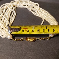 CAROL LEE VINTAGE MULTI STRAND FAUX PEARL NECKLACE GOLD TONE CLASP 16 STRANDs