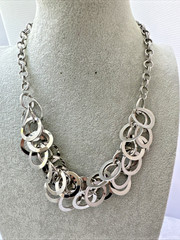 Vtg CHUNKY 1990s 80s y2k statement Brutalist Metal Modernist Necklace Unique