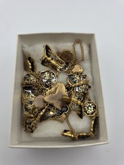 Rare 1940s Japanese 24K Gold Plated Damascene Butterfly Necklace Bracelet Set
