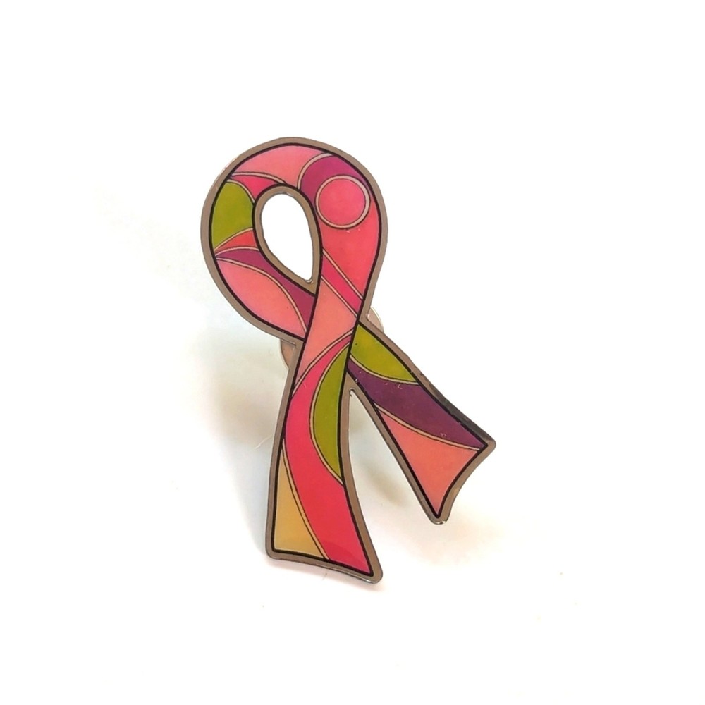 Amoena 2008 Enamel Breast Cancer Awareness Ribbon Collectible Lapel Pin Brooch