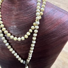 Vintage Elephant Necklace 32” Beaded Chain Celluloid Man Made