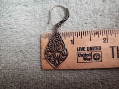 VTG Antiqued Silver Tone Pierced Earrings Dangle
