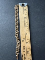 Vintage Double Circle Link Bracelet Gold Tone 6.5” Classic Stackable Career
