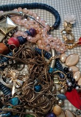 Vintage To Now Tangled Costume Jewelry Lot Mixed Gold Silver Tone Unsearched 2LB