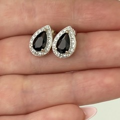 Ross Simons 925 Sterling Silver Gold Vermeil Smoky Quartz Diamond Stud Earrings