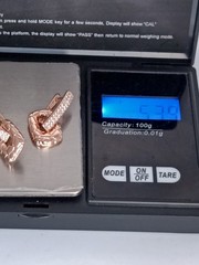 Vintage 1990-s 14 Ct Rolled Gold Zircons Earrings-Hallmarked 585 RG