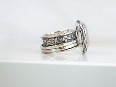 Large Sterling Silver 925 Quartz Spin Spinner Israel Modern Band Ring Size 10