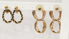 Vintage Gold Tone Pierced Earrings 80’s/90’s Good Quality Lot of 12