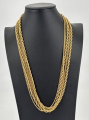 52″ Monet Opera Length Triple Strand Rope Chain Gold Tone Necklace