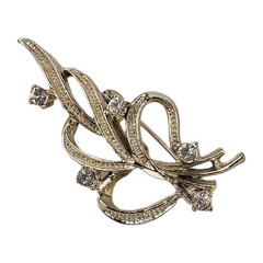 Vintage Gerry’s Gold Tone Rhinestone Ribbon Brooch Pin