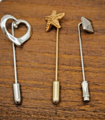 Vintage Sarah Coventry Gold & Silver Tone Sea Star Heart Triangle Stick Pins