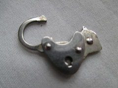 Vtg Sterling Unique Style Heart Padlock Charm OPENS WITHOUT KEY Pat. Number
