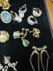 Lot Of 25 Pair Vintage Clip On, Pierced Earrings Some Signed