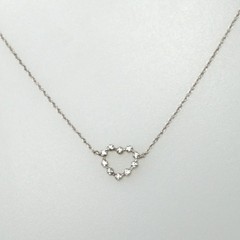 14K Solid Gold Cute Heart Natural Diamond Pendant Necklace, 16 Inch Length
