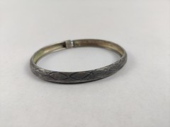 Sterling Silver – Marked 925 FA – Bangle Bracelet 7.6g Used
