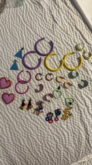 Vintage 80s 90s Colorful Enamel Hoop and Dangle Earring Lot#29