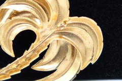 J4I Vintage Gold & Silver Tone Textured Damascene Palm Tree Signed Spain