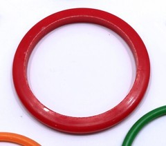 LOT of 12 VINTAGE FLAT PLASTIC BANGLE BRACELETS in VARIOUS COLORS (Lot #9)