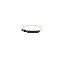 ESTATE .36CT AAA SAPPHIRE 18KT WHITE GOLD CLASSIC SHARED PRONG ANNIVERSARY RING