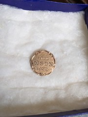 1922 W.S.D.N. 1932 Gold Pin Signed Hallmark HB Untested 1 inch diameter