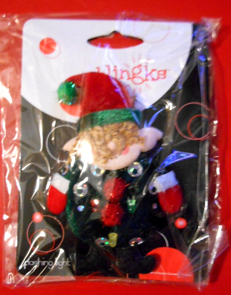 Blingks Flashing Light Jewelry Christmas Holiday Brooch Pin 2007 ELF Pixie