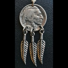 Vintage Silver Indian Head Nickel Pendant Necklace