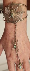 Alpaca Mexico Silver Spider Web Slave Cuff Bracelet With Abalone Or Paua 1980’s
