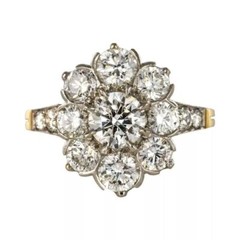 Vintage Art Deco 2.10Ct Round Cut Lab Created Diamond 925 Silver Engagement Ring