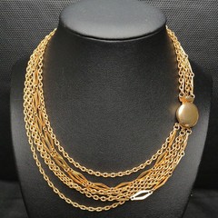 Vintage Multi-strand Chain Necklace Gold Tone. 14.337
