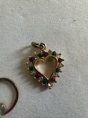 Lot Of Heart-shaped Jewelry Pendant Brooch Keychain Enamel Rhinestone Pearl