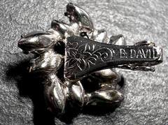 SPARKLY FLORAL RHINESTONE B DAVID CLIP EARRINGS 1934 PATENT D391