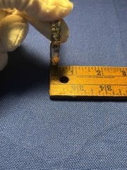 VTG Sterlng Silver Two Tone Hawaiian Etched Floral Bangle Bracelet Hawaiian +14g