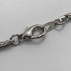 Vintage 3 mm Silver tone 16″ Spiga / Wheat Chain Necklace