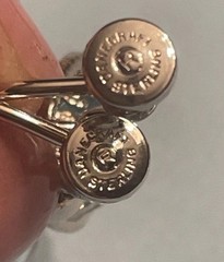 Vintage 1950 Danecraft Sterling 925 Screw On Earrings Blue Glass Oval Drop R33