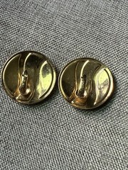 Vintage Avon Enamel Clip Earrings Round Deco Purple Gold Tone Y2K 80s 90s Career