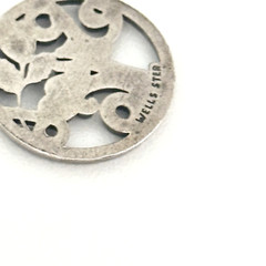 Vintage 925 Sterling Silver Sweet 16 Birthday Rose Flower Round Charm Pendant
